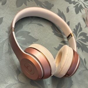 Beats by Dre Pink and White Over-Ear Headphones